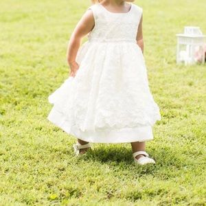 Blueberi Boulevard Ivory lace Easter toddler dress